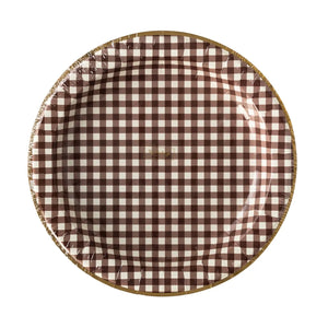 Harvest Brown Gingham Check Plate