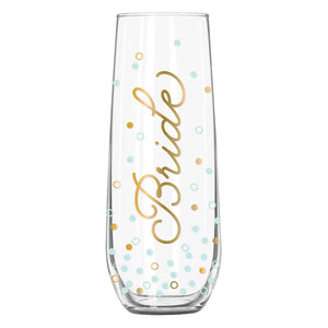 Stemless Champagne Glass - Bride