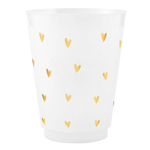 Gold Foil Frost Cups - Gold Hearts