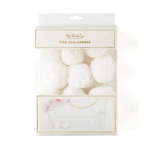 Cream Yarn PomPom Banner
