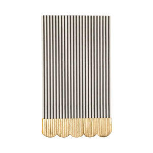 Black and Cream Striped Dinner Napkin