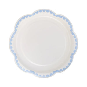 Blue Scalloped Dessert Plate