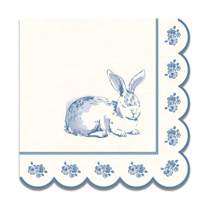 Blue Bunny Doily Cocktail Napkin