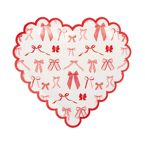 Bow Pattern Scalloped Heart Plate