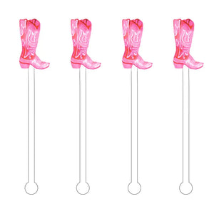 Pink Cowboy Boots Stir Sticks