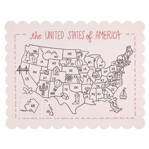 Color the Map Paper Placemat