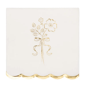 Foil Gold and Cream Cocktail Napkins