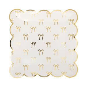 Gold Bows Paper Plate