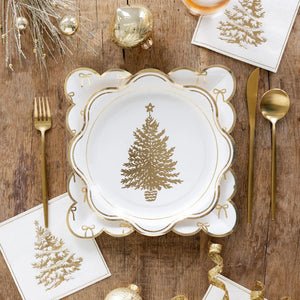Foiled Christmas Tree Cocktail Napkins