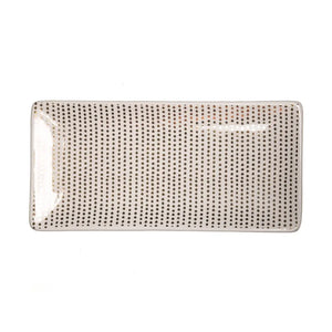 White / Gold Dot Ceramic Trinket Tray