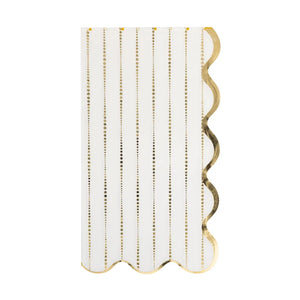 Gold Dotted Stripe Guest Napkin