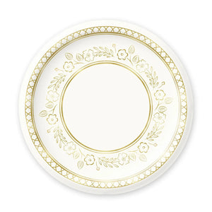 Foil Gold and Cream Dessert Plate