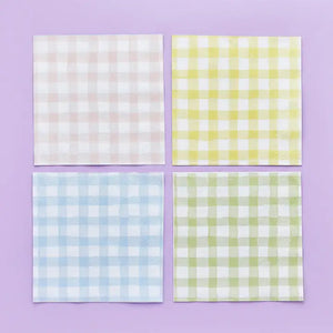Gingham Paper Napkins - Multicolor
