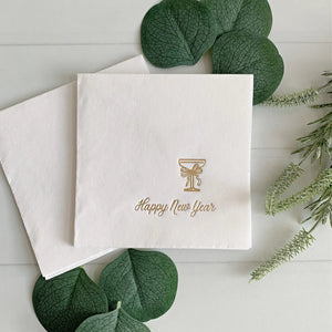 Happy New Year Napkins - Champagne