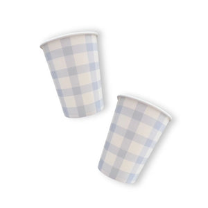 Baby Blue Gingham Cups