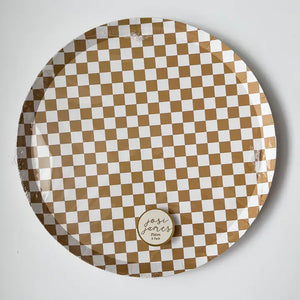 Checkered Gold Matte Plate, XL