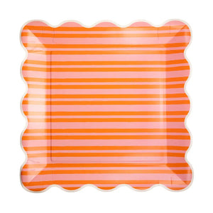 Orange and Pink Striped Plate