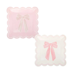 Pink Bows Paper Plate - Large