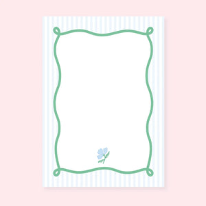 Blue Stripe Flower Notepad