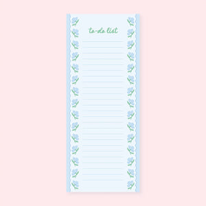 Blue Flower Wavy List Notepad