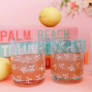 Pink Bow Cocktail Glass