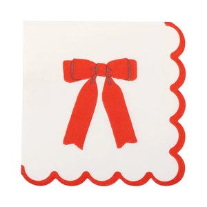 Red Bow Cocktail Napkin