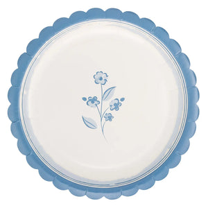 Round Blue Flower Plate