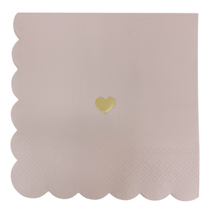 Pink with Gold Foil Heart Cocktail Napkins