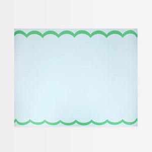 Scalloped Edge Blue Green Table Runner