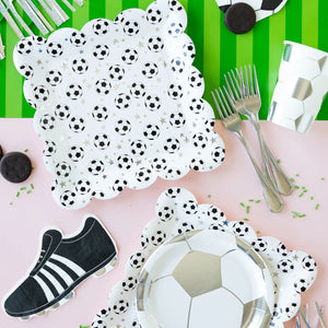 Scattered Soccer Ball paper plate