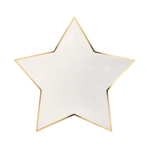 White and Gold Star Plate