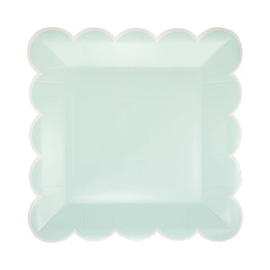 Aqua Scalloped Edge Plate