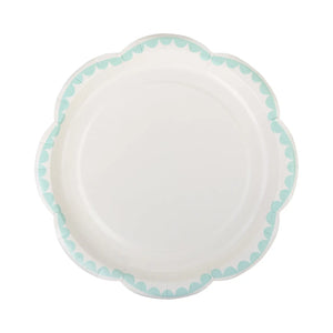 Aqua Scalloped Dessert Plate