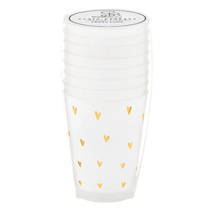 Gold Foil Frost Cups - Gold Hearts