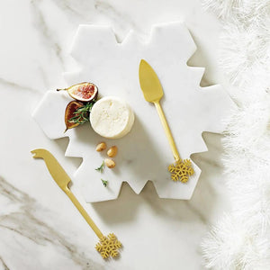 Gold Snowflake Cheese Knives
