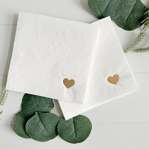 Dainty Heart Gold Cocktail Napkin
