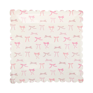 Pink Multi Bows Paper Plate