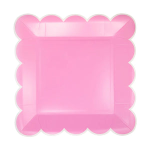 Fushcia Scalloped Edge Plate