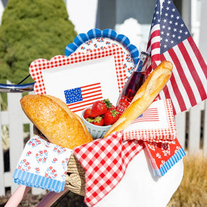 Gingham Flag Paper Plate