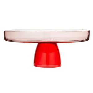 Glass Cake Stand - Red
