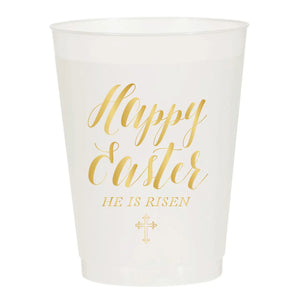 He is Risen Gold Happy Easter Frosted Cups