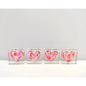 Mini Heart Acrylic Blocks