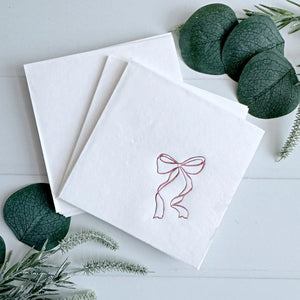 Pink Bow Cocktail Napkin