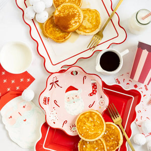 Red Scalloped Edge Plate