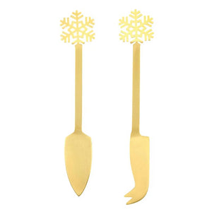 Gold Snowflake Cheese Knives