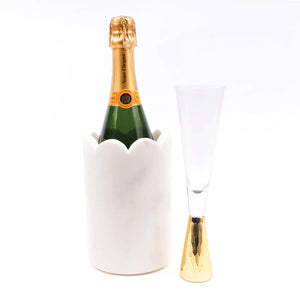 White Marble Scalloped Wine / Champagne Chiller